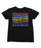 "Science Saves Lives" Black or White Shirt Options
