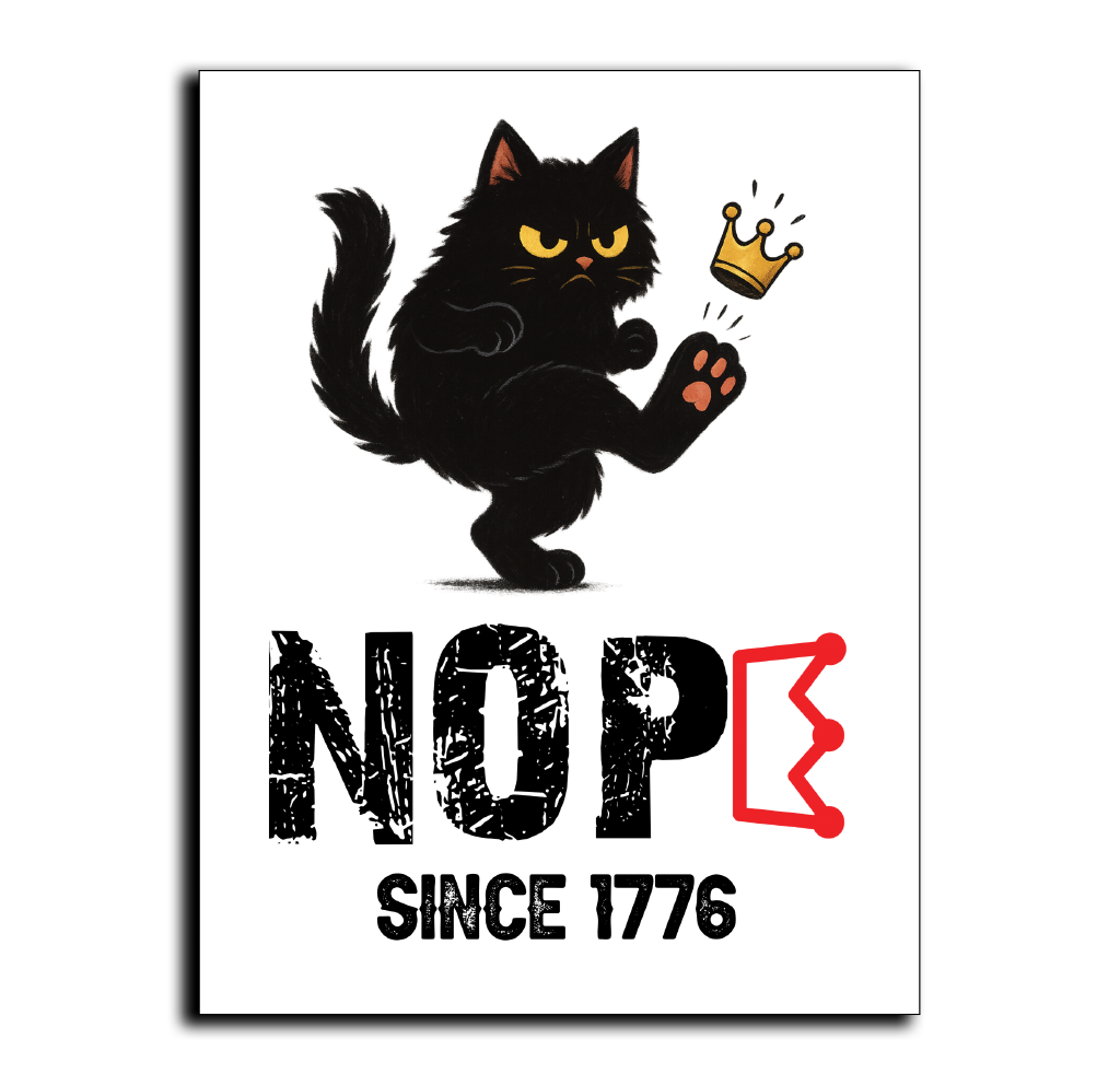 Cat NOPE- NO Kings Protest Sign - Vertical Display