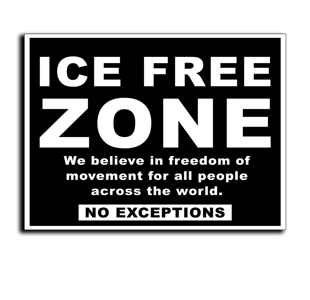 "ICE FREE ZONE" Political Yard Sign - Horizontal Display