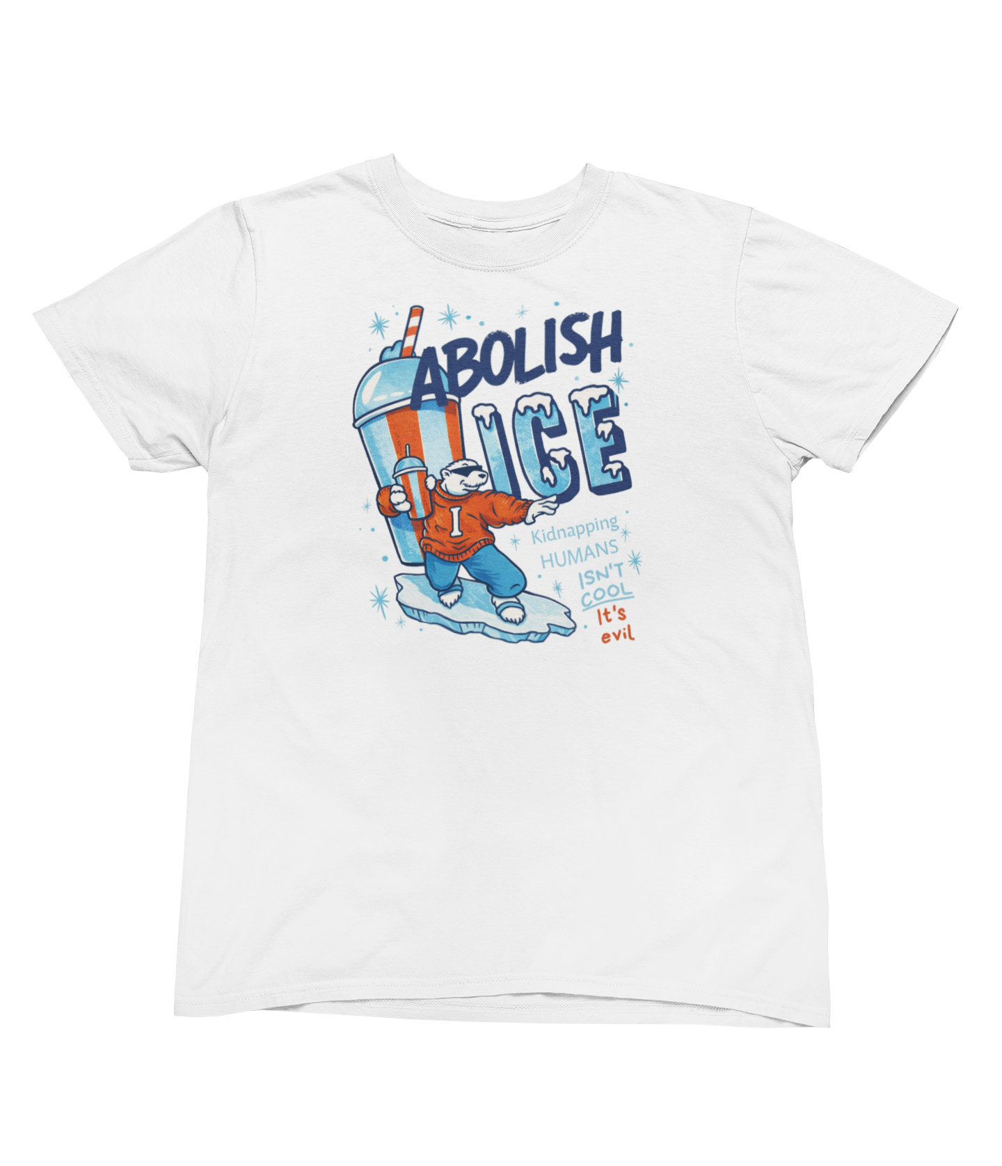 "Abolish ICE" Polar Bear Wht